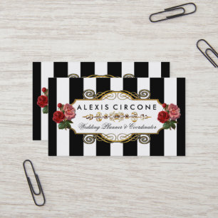 Elegante Auslese Stripes  Gold Visitenkarte