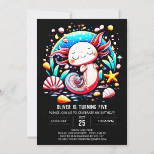 Elegante Axolotl Online Geburtstagsfeier Einladung