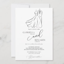 Elegante B&W Wedding Tux & Dress Formal Wedding