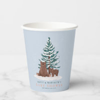 Elegante Baby Bear Evergreen Winter Baby Shower