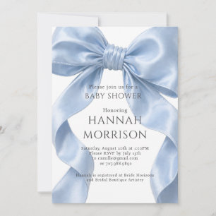 Elegante Baby Boy Blaue Schleife Baby Shower Einla Einladung
