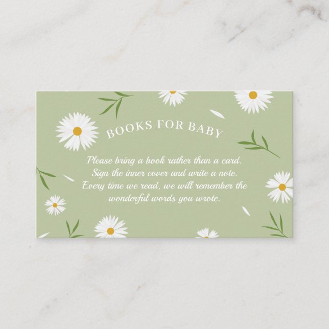 Elegante Baby Green Baby Duschbücher für Baby Begleitkarte (Vorderseite)