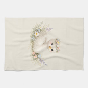 Elegante Baby-Schwan-Wildblumen-Wasserfarben-Papet Geschirrtuch
