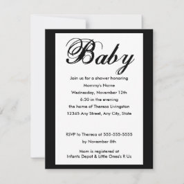 Elegante Baby Script Baby Shower Einladung
