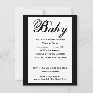 Elegante Baby Script Baby Shower Einladung