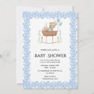 Elegante Baby-Shower-Einladung mit Blumenmotiv Einladung