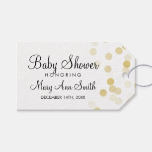 Elegante Baby Shower Gefallen Goldenen Foil Glitze Geschenkanhänger