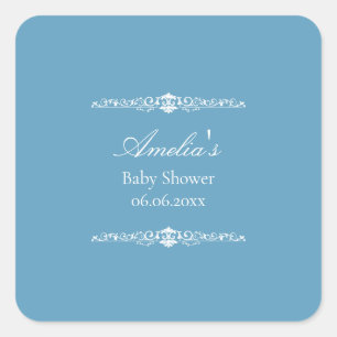 Elegante Baby-Shower im Pink-Regency-Stil  Quadratischer Aufkleber