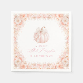 Elegante Baby Shower mit kleinem Kürbisband Serviette