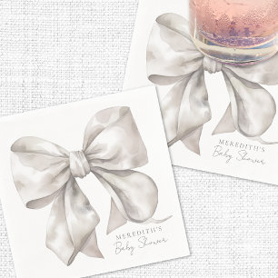 Elegante Baby Shower mit Schleife Serviette