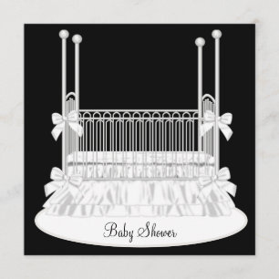 Elegante Baby-Wasch-Schwarz-Weiß-Party Einladung