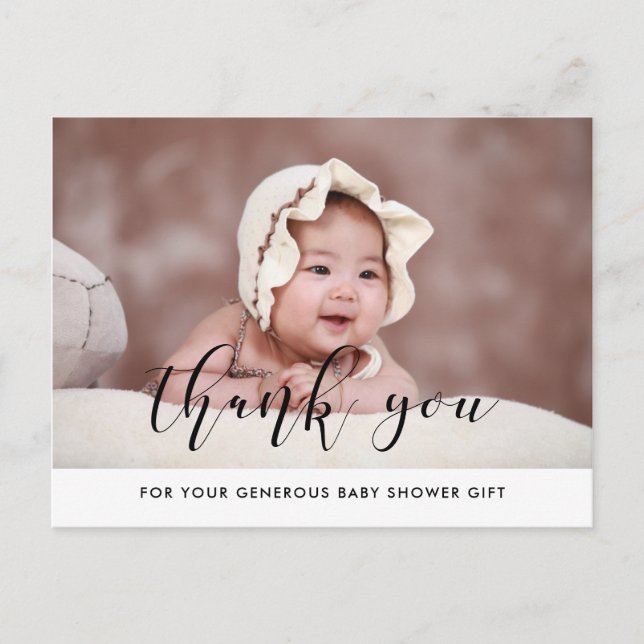 Elegante Babydusche danke Postkarte (Vorderseite)