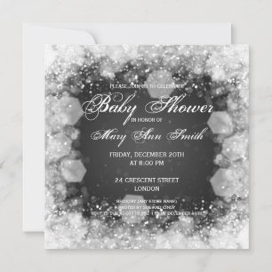 Elegante Babydusche Nachtschwärmer Schwarz Einladung