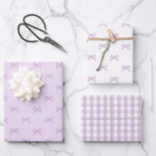Elegante Babygirl-Baby-Party Vornehm Lila Schleife Geschenkpapier Set