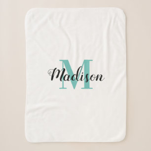 Elegante Babyname-Monogramm-Sherpa-Decken Sherpadecke