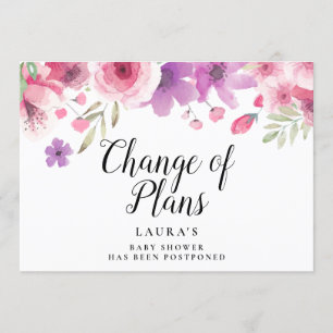 Elegante Babyparty-Blumen Änderung der Pläne Einladung
