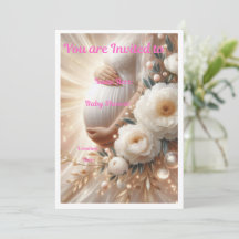 Elegante Babyparty-Einladung Florales Design