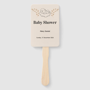 Elegante Babyparty-Einladung im modernen Boho-Stil Fächer