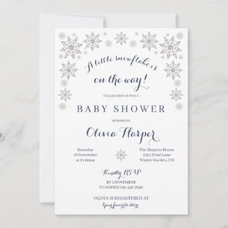 Elegante Babyparty-Einladung mit Schneeflocke Einladung