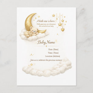 Elegante Babyparty-Einladung Postkarte