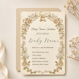 elegante Babyparty-Einladungen mit Blumenmotiv Einladung