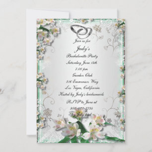 Élégante Bachelorette Florale Blanche Invitation