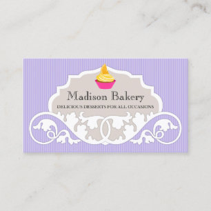 Elegante Bäckerei Cupcake Swirl Dekoration Visitenkarte