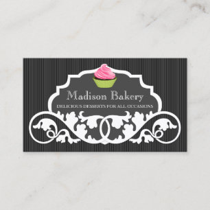 Elegante Bäckerei Cupcake Swirl Dekoration Visitenkarte