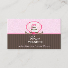 Elegante Bäckerei mit Blumenkuchen Visitenkarte