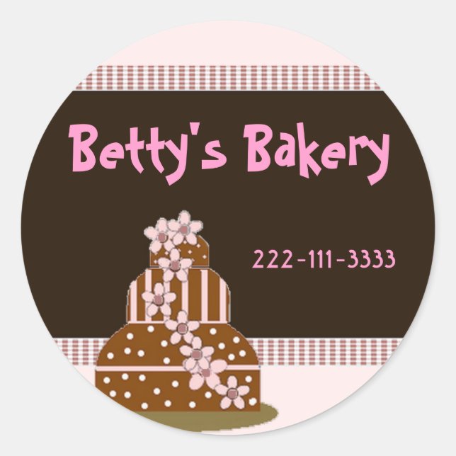 Elegante Bäckerei Stickers (Vorderseite)