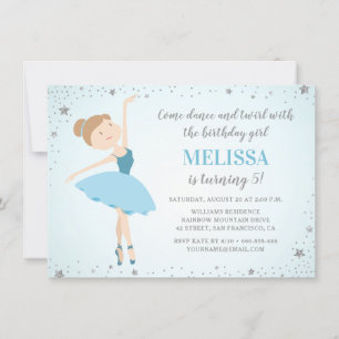 Elegante Ballerina Blue Silver Star   Mädchen zum  Einladung