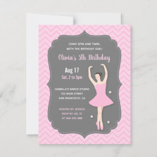 Elegante Ballerina Girls Einladung zur Party