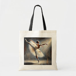 Elegante Ballet Dancer Arabesque Pose Tragetasche