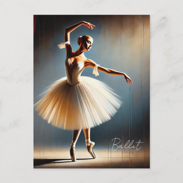 Elegante Ballet Dancer Pose Postkarte (Vorderseite)