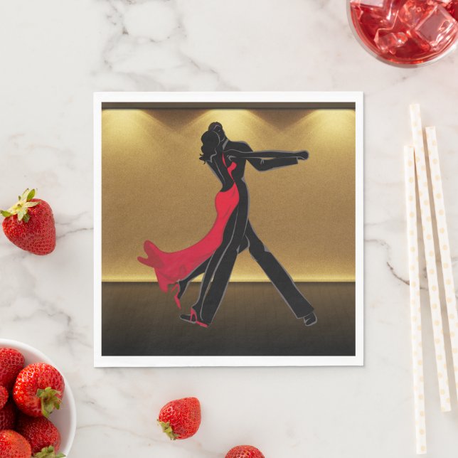 Elegante Ballroom Dancers auf Bühne Paper Serviette (Beispiel)