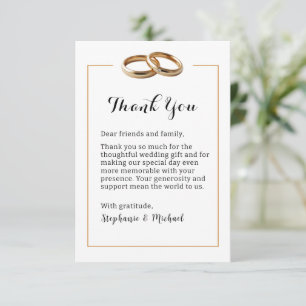Élégante Bandes Mariages modernes Carte de remerci