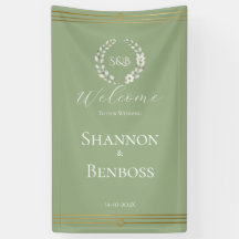 Élégante Bannière de Bienvenue de Mariage à Monogr