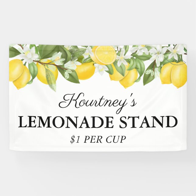 Élégante bannière de socle en citron d'été (Horizontal)