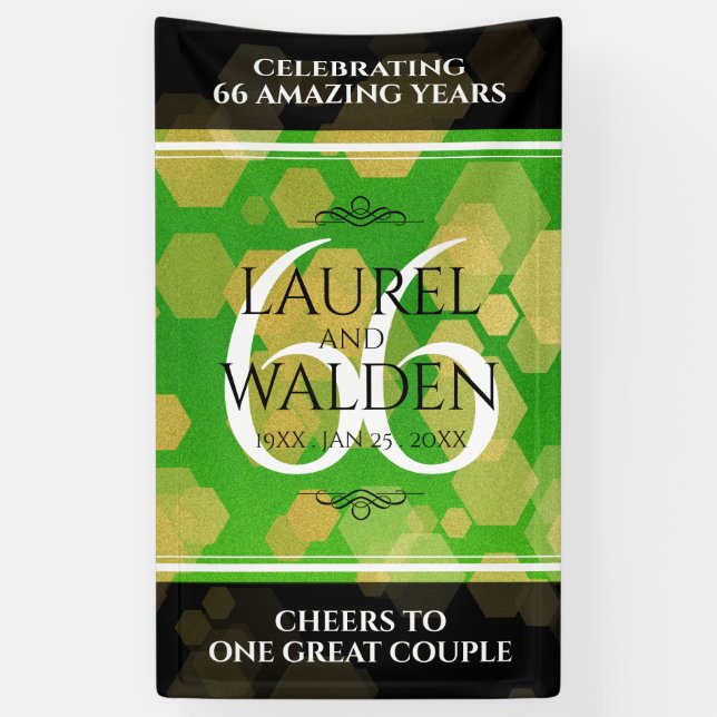 Élégante bannière du 66e anniversaire du Mariage T (Vertical)