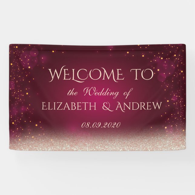 Élégante bannière Mariage de Bokeh Dots rouges (Horizontal)