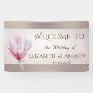 Élégante bannière Mariage de Magnolia Aquarelle De