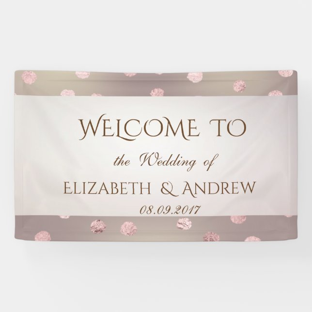 Élégante bannière Rose Gold Confetti Mariage éléga (Horizontal)