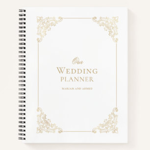Elegante Barock Gold Schrift Unsere Hochzeitsplane Notizbuch