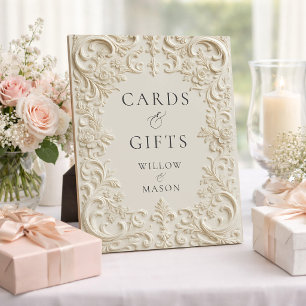 Elegante Barock-Karten & Geschenke Hochzeitsplaket Fotoplatte