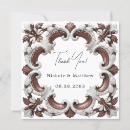 Elegante Barock Rokoko Style Wedding Dankeskarte
