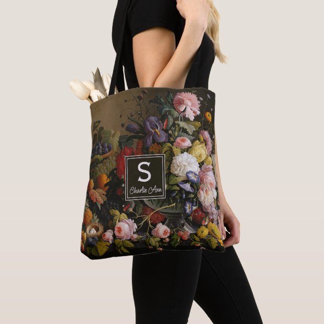 Elegante barocke Blume Stilvolles Leben Tasche (Von Nahem)