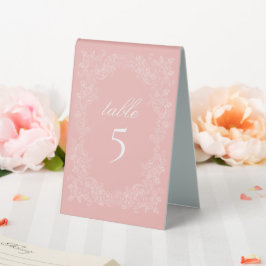Elegante barocke Blush Pink Hochzeit Tischaufsteller