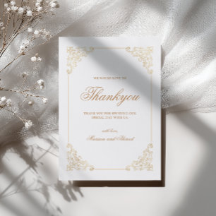 Elegante Barocke Stylische Schrift Hochzeits-Danke Dankeskarte