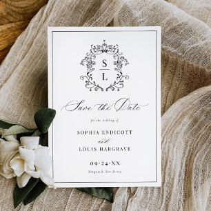 Elegante barocke Wappeneinladung Hochzeit Save The Date