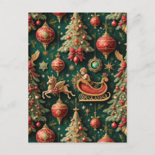 Elegante Barocke Weihnachtskarte Postkarte